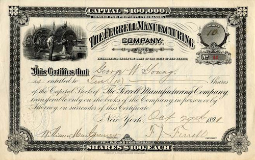 Ferrell Manufacturing Company ( AfroAmerican Inventor Frank J. Ferrell) - New Jersey 1891