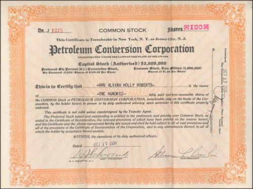 Petroleum Conversion Corporation 1938