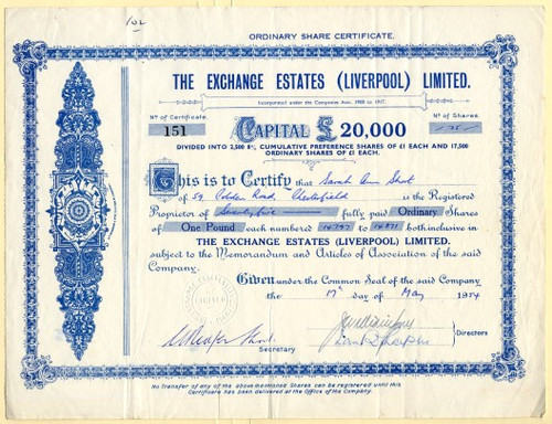 Exchange Estates (Liverpool) Limited - United Kingdom 1954