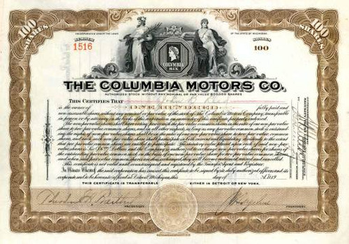 Columbia Motors Co. 1924 - Michigan