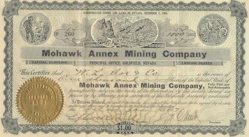 Mohawk Annex Mining Company - Goldfield Nevada - 1907