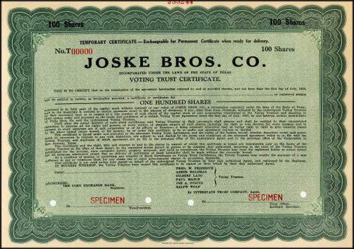 Joske Bros. Company 1927 - Texas ( Famous Retail Stores )
