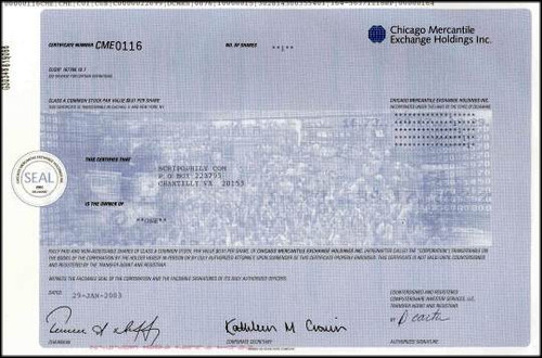 Chicago Mercantile Exchange Holdings Inc. (CME GROUP INC ) - Low Serial #