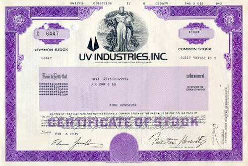 UV Industries, Inc. (previously known as U.S. Smelting, Refining, & Mining Co)