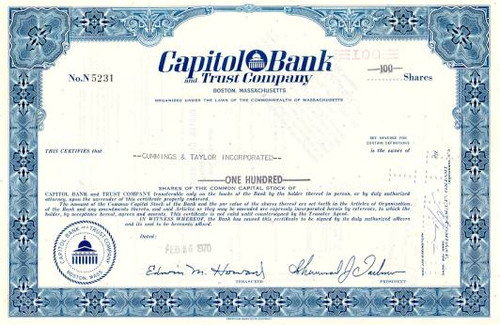 Capitol Bank and Trust Company Stock