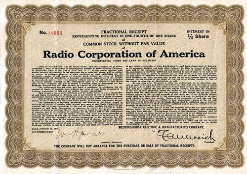 Radio Corporation of America - Delaware 1935