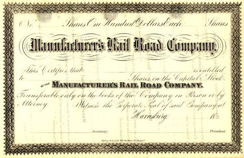 Manufacturer's Rail Road Company - Harrisburg, Pennsylvania