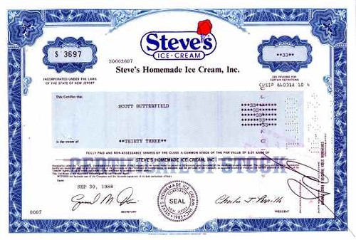 Steve's Homemade Ice Cream, Inc.