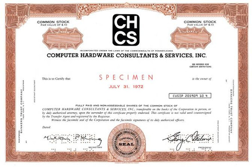 Computer Hardware Consultants & Services, Inc - Pennsylvania 1972