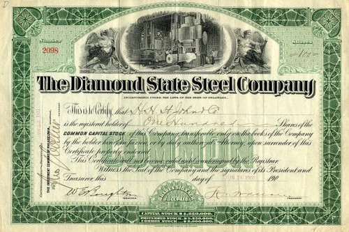 Diamond State Steel Company - Delaware 1901 Diamond State Steel Company - Delaware 1901