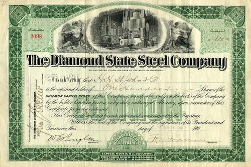 Diamond State Steel Company - Delaware 1901