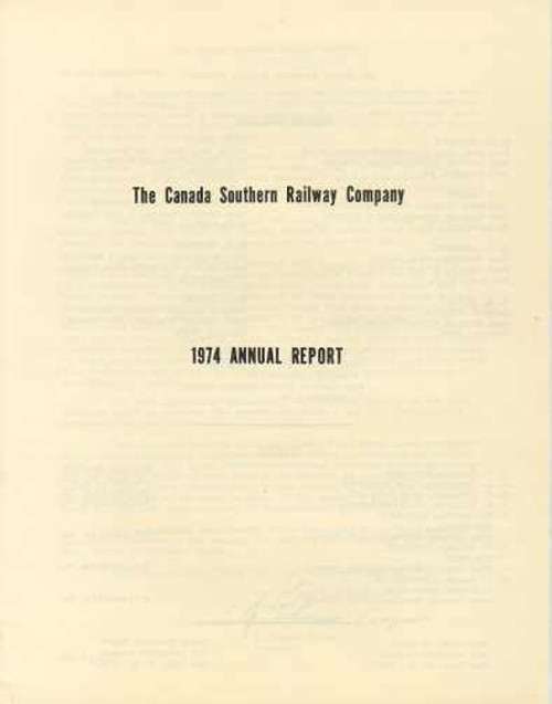 Canada Southern Railway Company 1974 - Annual Report