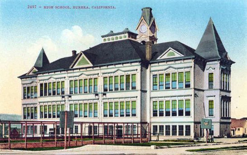 High School, Eureka, California Postcard