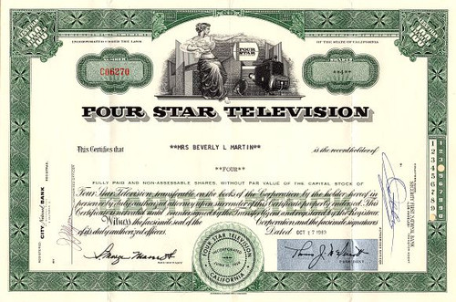 Four Star Television - California 1963