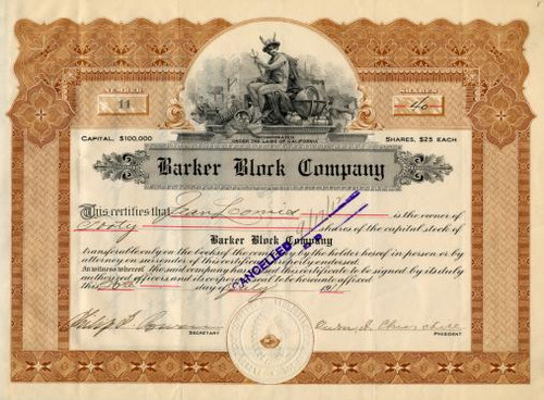 Barker Block Company ( Early L.A. Real Estate Developer - Philip D. Rowan ) - Los Angeles, California 1911