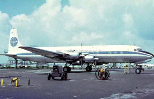 Pan Am Airways postcard Douglas DC7C