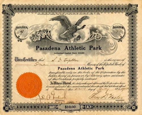 Pasadena Athletic Park - California 1908