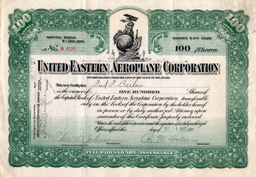 United Eastern Aeroplane Corporation - 1917