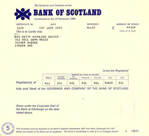 Bank of Scotland - Scotland 1973