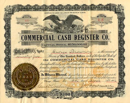 Commercial Cash Register Co. - Illinois 1902