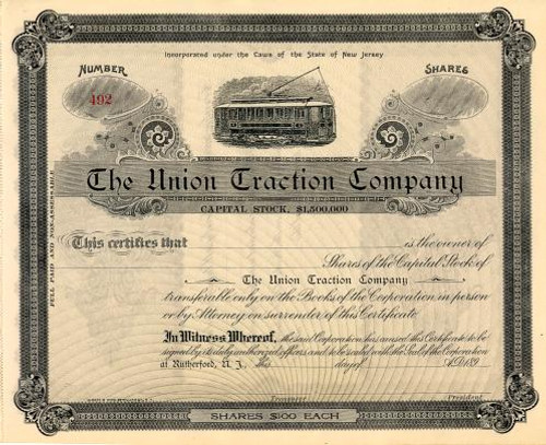 Union Traction Company - Rutherford, Bergen County - New Jersey 1890's