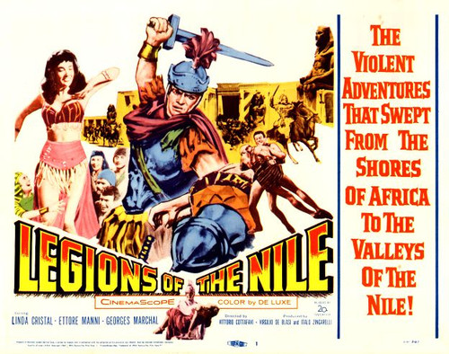 Legions of the Nile Lobby Card Starring Linda Cristal, Ettore Manni, and Georges Marchal - 1960