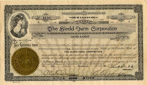 Sledd Farm Corporation - Lyons, Kansas 1930