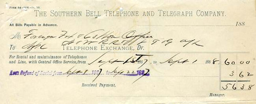 Southern Bell Telephone and Telegraph Company 1887