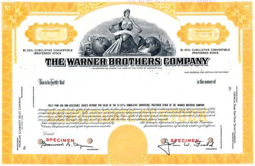Warner Brothers Company (Warnaco Group) Convertible Preferred - Connecticut Warner Brothers Company (Warnaco Group) Convertible Preferred - Connecticut