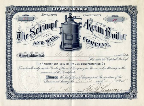 Schimpf and Keim Boiler and Manufacturing Company - Pennsylvania 1889