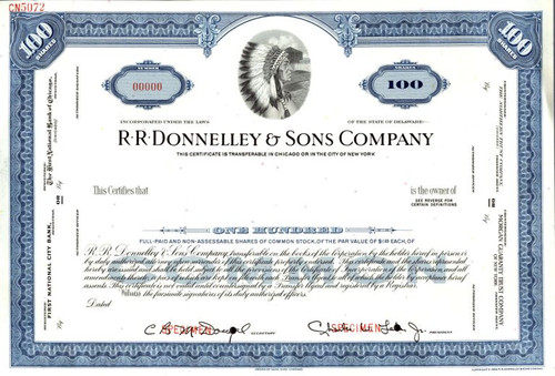 R.R. Donnelley & Sons Company ( Indian Chief Vignette) - Chicago, Illinois