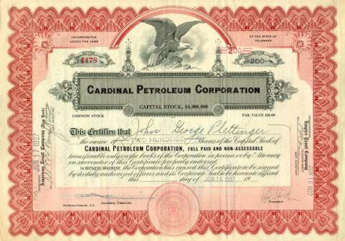 Cardinal Petroleum Corporation 1920's