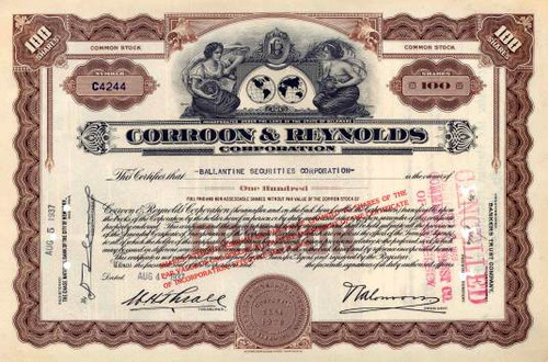 Corroon & Reynolds Insurance  - 1937 (Now Willis Group Limited )