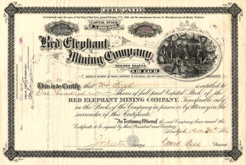 Red Elephant Mining Company - Ouray, Red Elephant, Colorado 1880