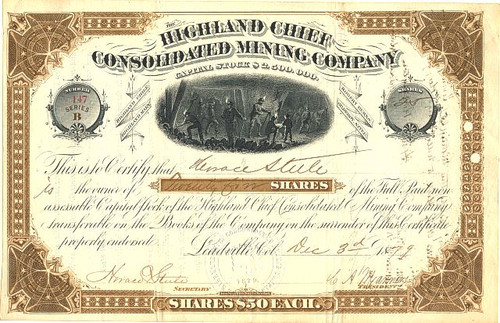 Highland Chief Consolidated Mining Company - Leadville, Colorado - 1879