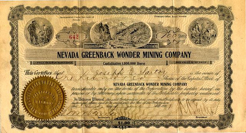 Nevada Greenback Wonder Mining Company - Nevada 1907