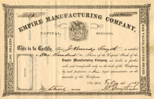 Empire Manufacturing Company - New York 1867