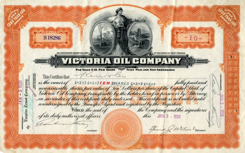 Victoria Oil Company - West Virginia 1920