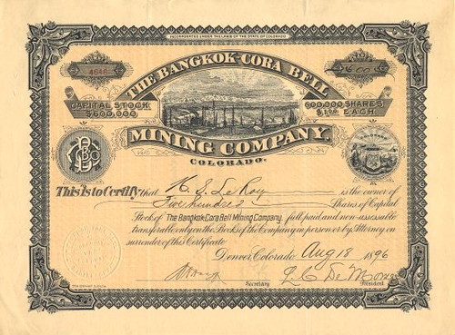 Bangkok-Cora Bell Mining Company - Leadville, Colorado 1896