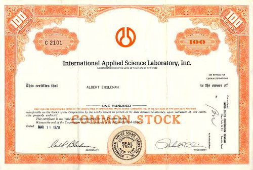 International Applied Science Laboratory, Inc. - New York 1970