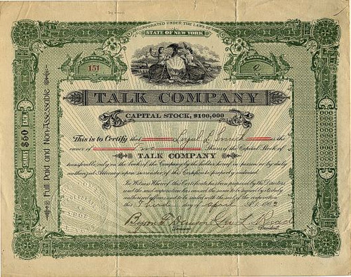 Talk Company - New York 1903