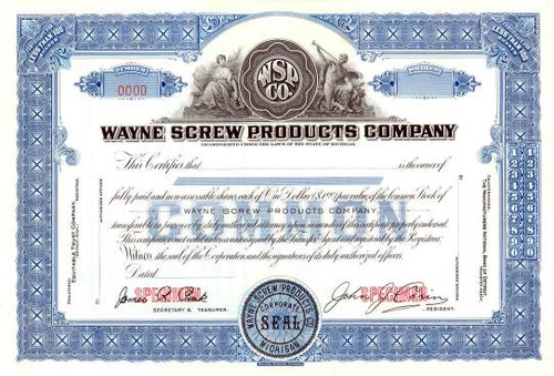 Wayne Screw Products Company (Perfect Gift for Wayne)