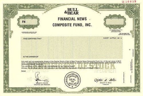 Bull & Bear Financial News Composite Fund, Inc. - Maryland 1989