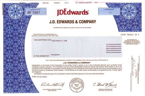 J. D. Edwards and Company ( Acquired by People Soft then Oracle ) J. D. Edwards and Company ( Acquired by People Soft then Oracle )