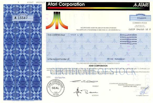 Atari Corporation - Famous pioneer video game (Pong) Company