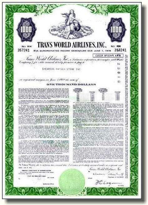 Trans World Airlines, Inc. 1961 - Pre American Airlines Takeover