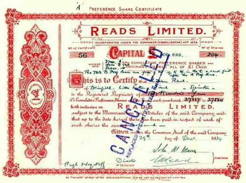 Reads Limited - Liverpool, England 1934