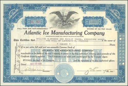 Atlantic Ice Manufacturing Company 1928