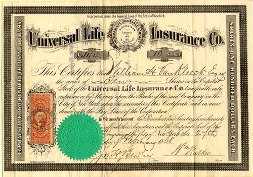 Universal Life Insurance Co. - New York 1868