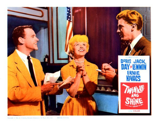 Twinkle and Shine Lobby Card Starring Doris Day, Jack Lemmon, and Ernie Kovacs - 1961